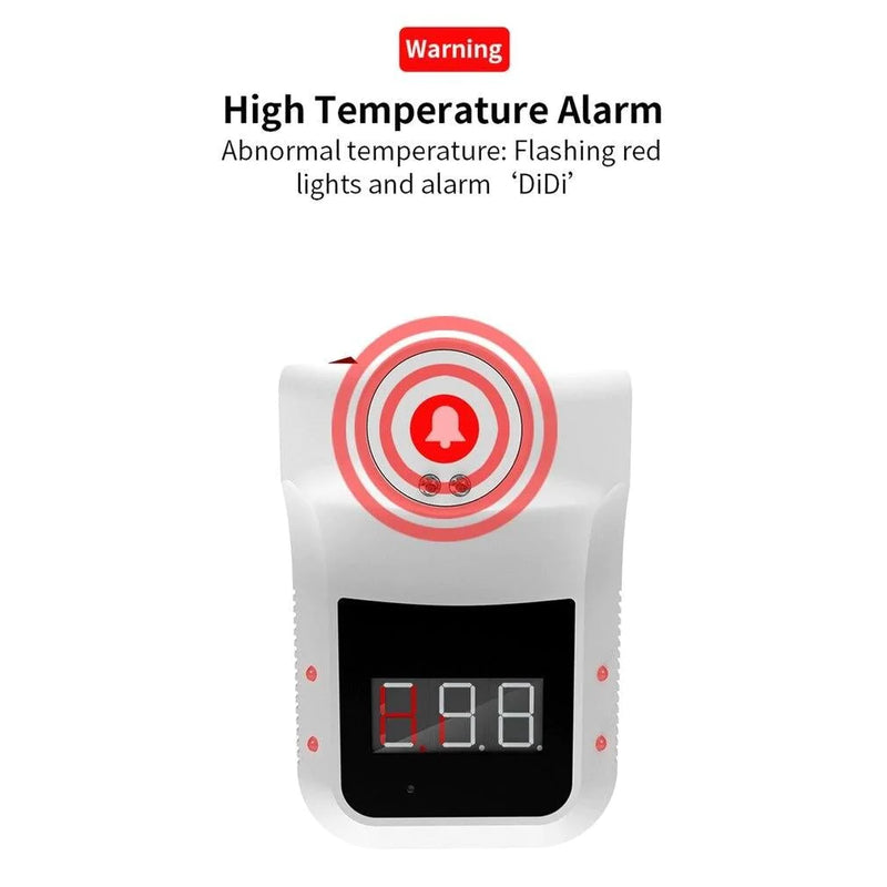 an alarm clock with a red light on it