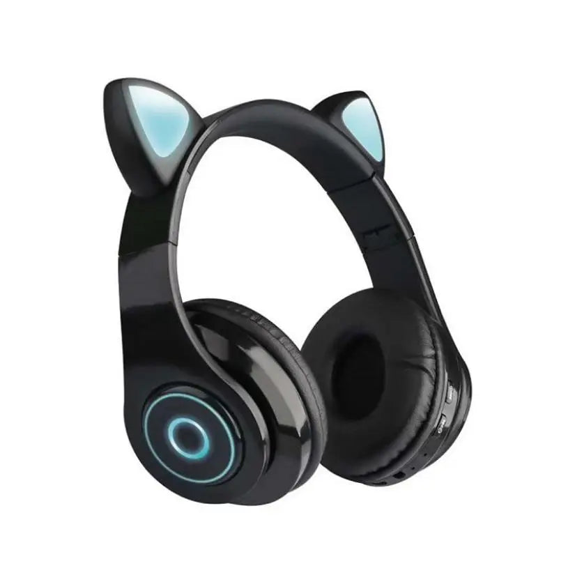 New Arrival LED Cat Ear Noise Cancelling Headphones Bluetooth 5.0 Young People Kids Headset Support TF Card 3.5mm Plug with Mic - GLR SHOPPING