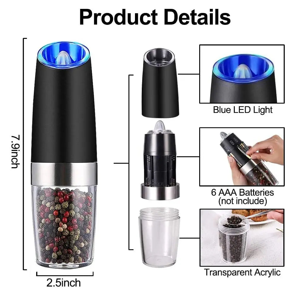 Electric Pepper Mill Stainless Steel Set - GLR SHOPPING