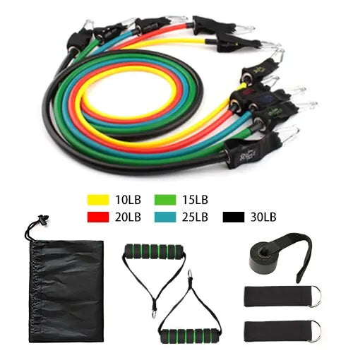 Fitness Resistance Band Tubes Gym Muscle Stretch Training Yoga Pull Rope Home Pilates Relax Exercise Rubber Tensile Expander - GLR SHOPPING