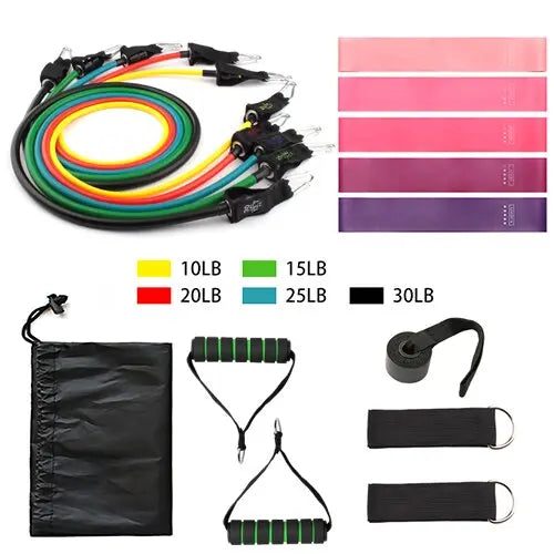 Fitness Resistance Band Tubes Gym Muscle Stretch Training Yoga Pull Rope Home Pilates Relax Exercise Rubber Tensile Expander - GLR SHOPPING