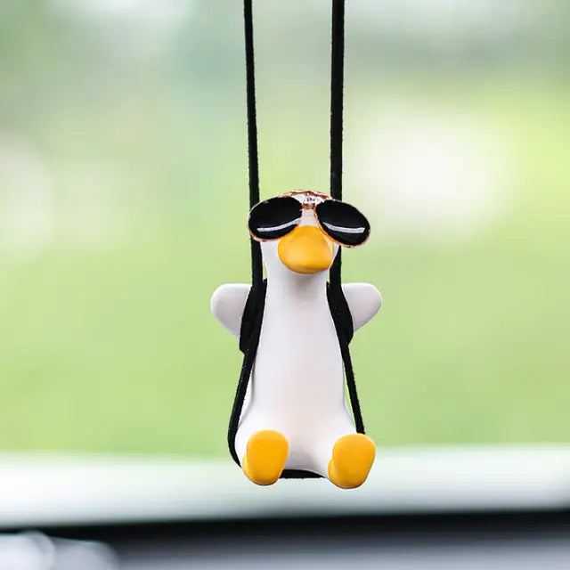 Gypsum Cute Anime Car Accessory Swing Duck Pendant - GLR SHOPPING