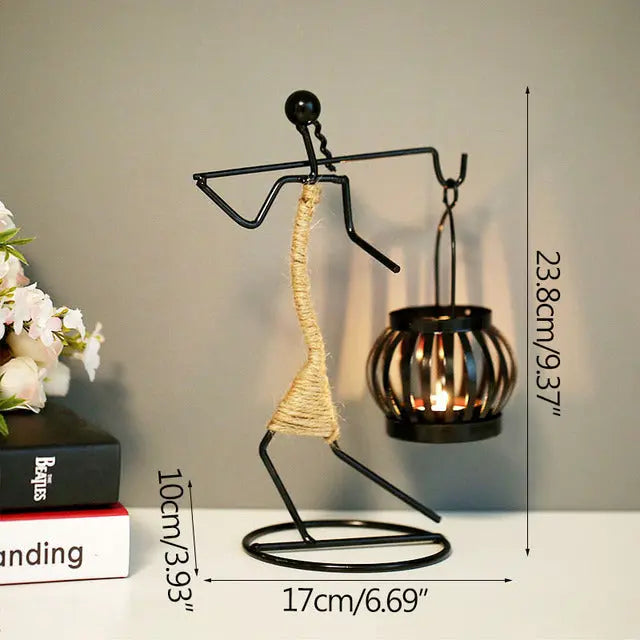 Girl Character Iron Candlestick - GLR SHOPPING