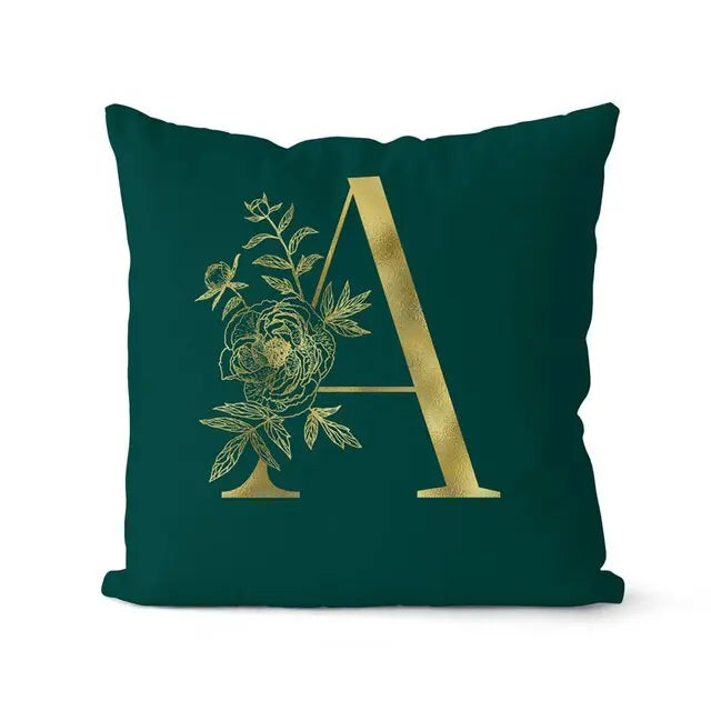Green Pillowcase Gold Letters - GLR SHOPPING