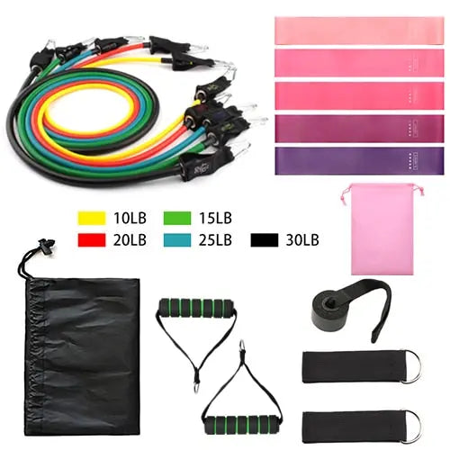 Fitness Resistance Band Tubes Gym Muscle Stretch Training Yoga Pull Rope Home Pilates Relax Exercise Rubber Tensile Expander - GLR SHOPPING