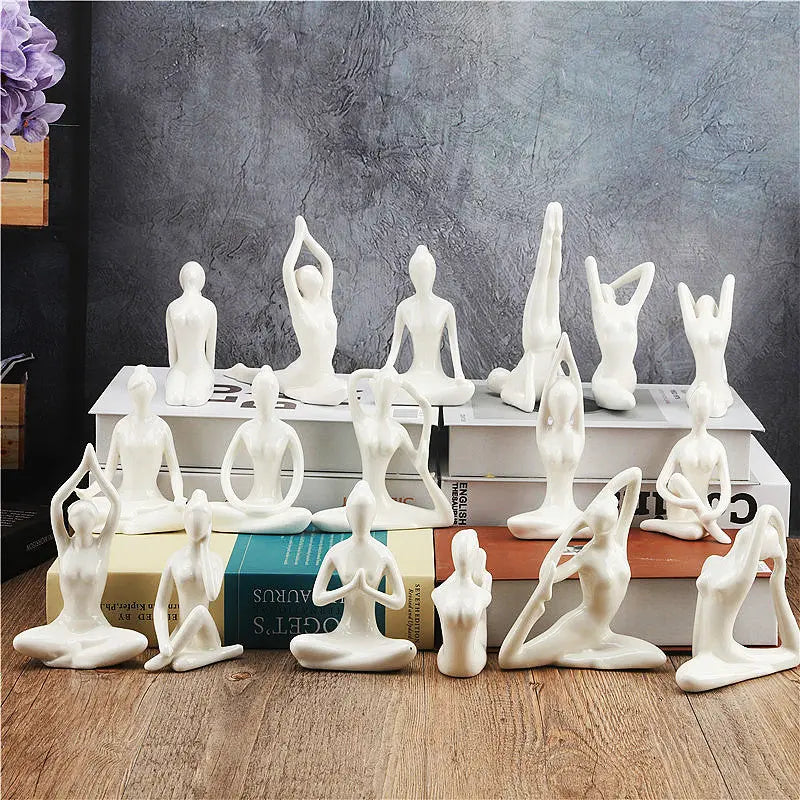 Ceramic Yoga Poses Figurine - GLR SHOPPING