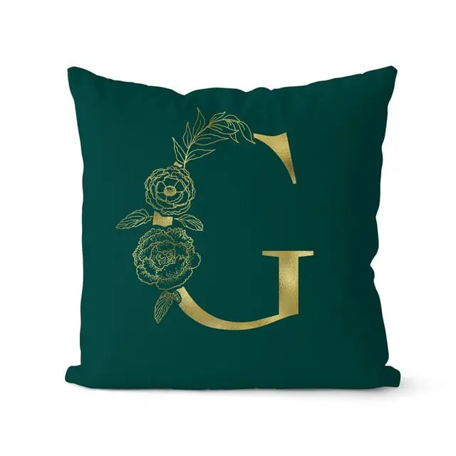 Green Pillowcase Gold Letters - GLR SHOPPING