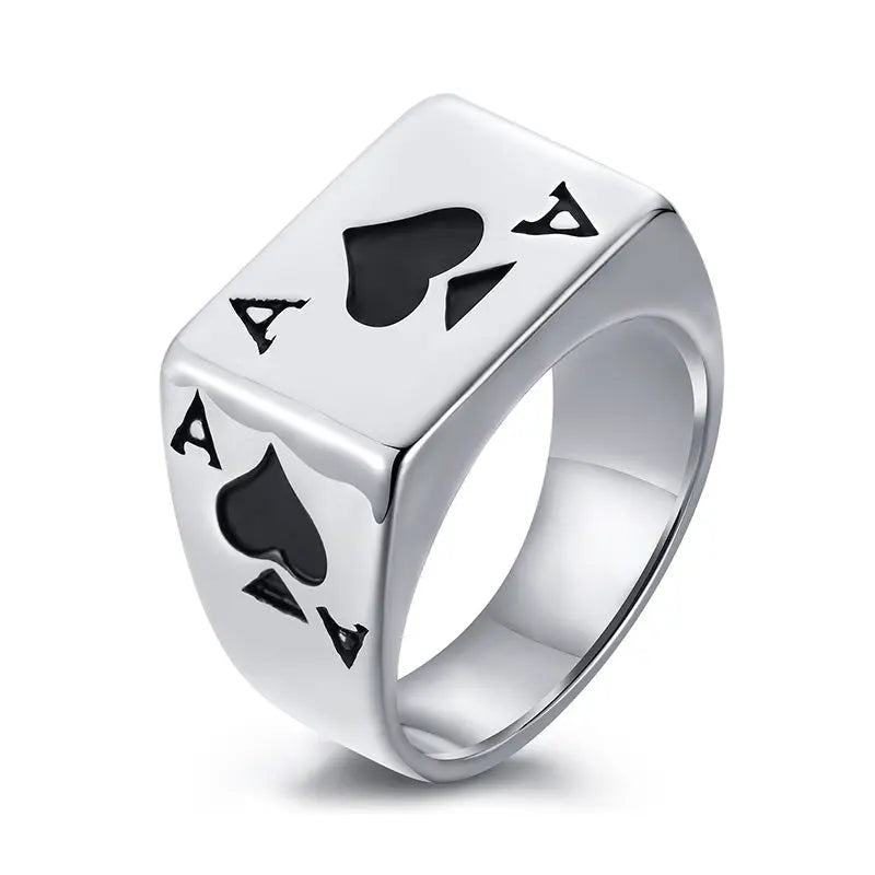 Ace Of Spades Signet Ring - GLR SHOPPING