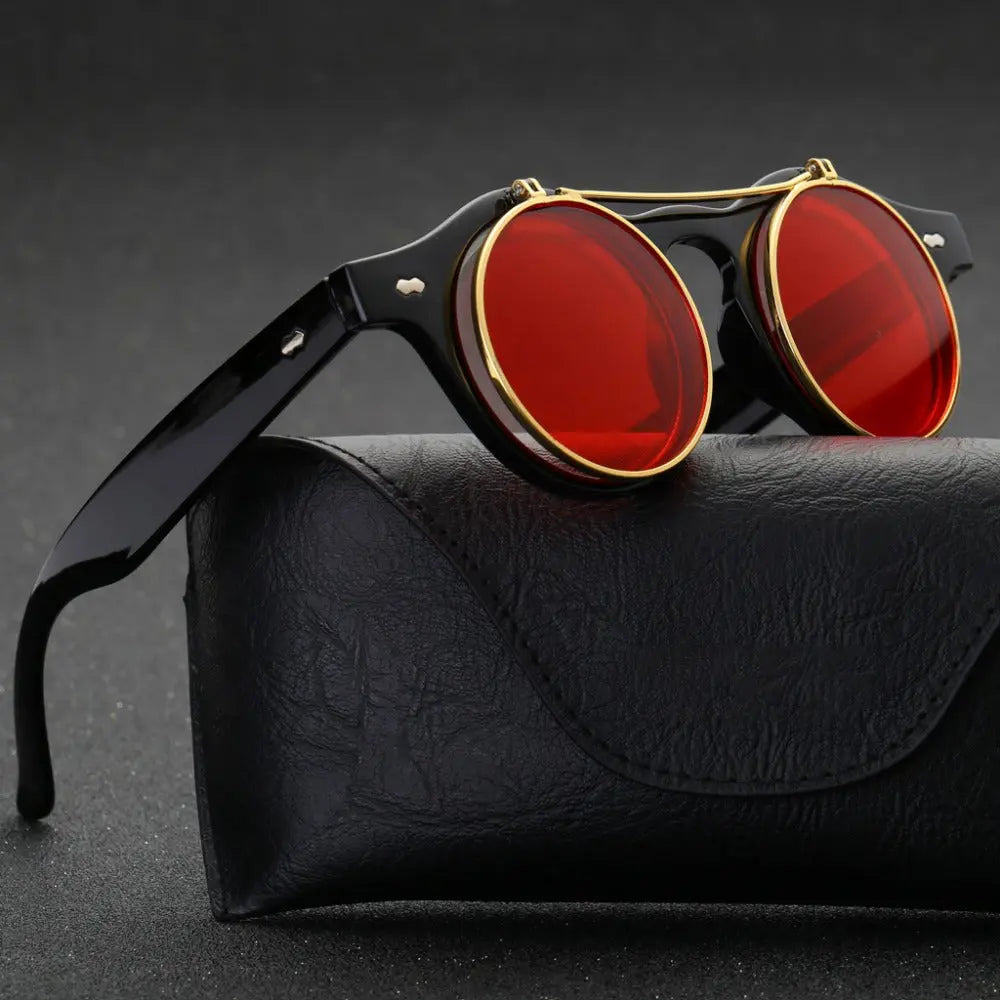 Women Brand Designer Retro Round Steampunk Sunglasses - GLR SHOPPING