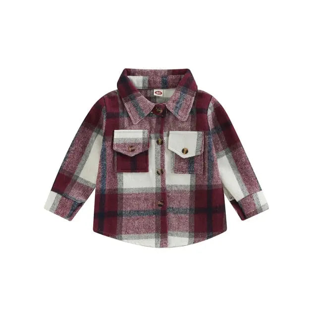 Toddler Plaid Patchwork Long Sleeve - GLR SHOPPING