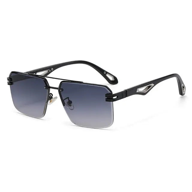 Oversized Rimless Rectangle Sunglasses - GLR SHOPPING