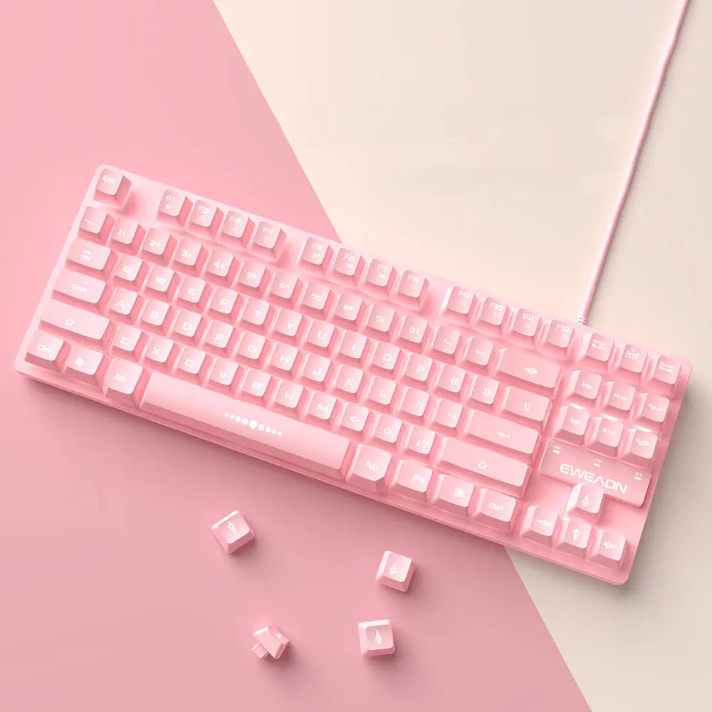 Cute Pink Wired Keyboard and Mouse Set - GLR SHOPPING
