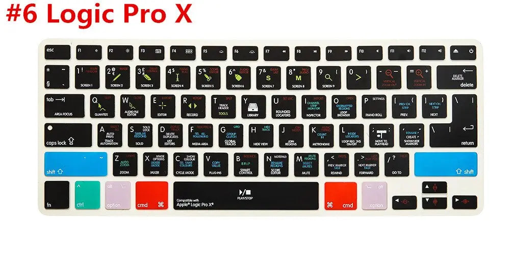 HRH Logic Pro X Shortcuts Silicone Keyboard Cover Skin For Macbook - GLR SHOPPING