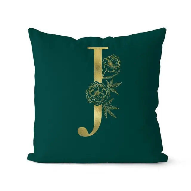 Green Pillowcase Gold Letters - GLR SHOPPING