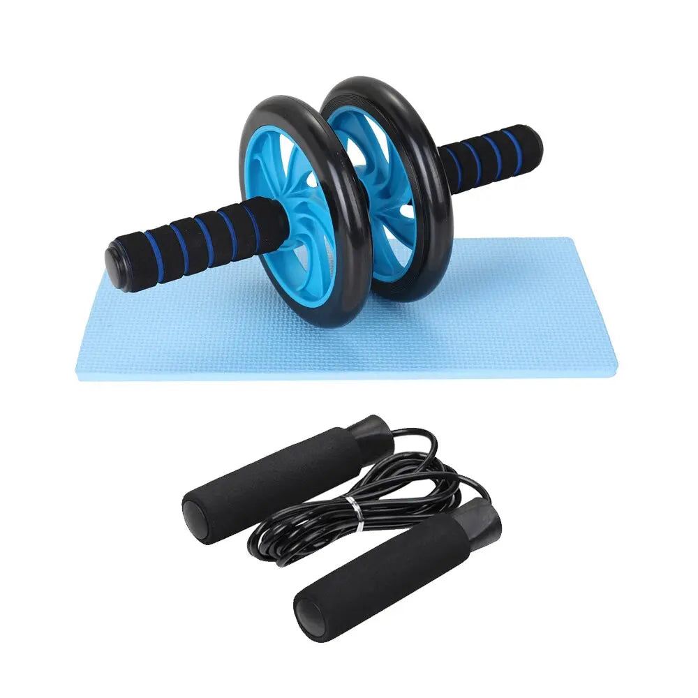 Muscle Exercise Equipment Abdominal Press Wheel Roller Home Fitness Equipment Gym Roller Trainer with Push UP Bar Jump Rope - GLR SHOPPING
