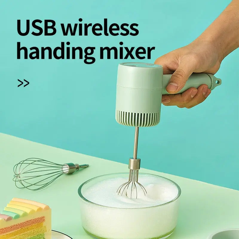 2022 New Wireless Portable Electric Food Mixer Hand Blender 3 Speeds High Power Dough Blender Egg Beater Hand Mixer - GLR SHOPPING