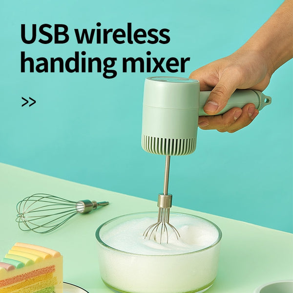 2022 New Wireless Portable Electric Food Mixer Hand Blender 3 Speeds High Power Dough Blender Egg Beater Hand Mixer