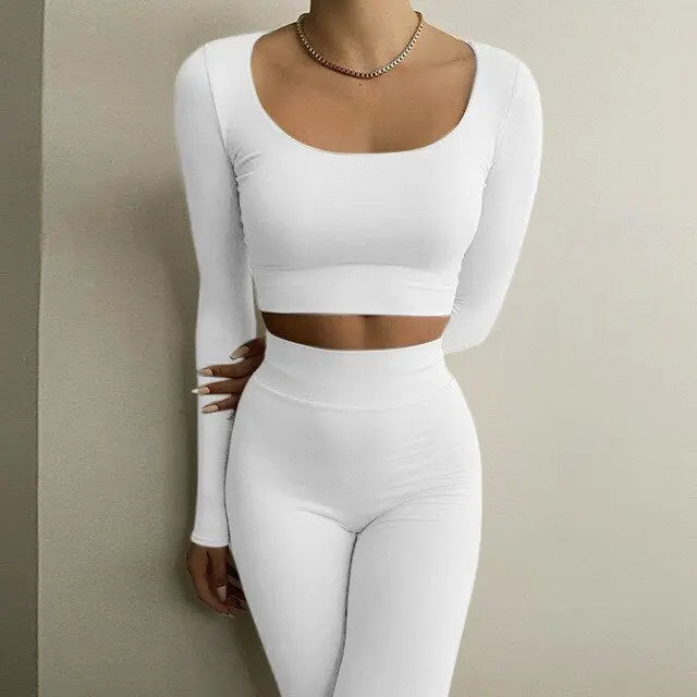 Gym Crop Tank Top Leggings Set - GLR SHOPPING