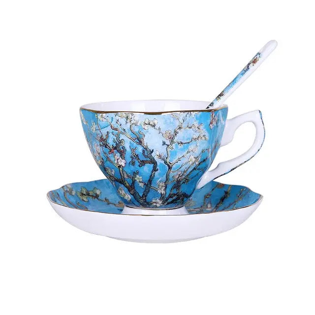 The New Van Gogh Art Painting Coffee Mugs The Starry Night Sunflowers The Sower Irises Saint-Remy Coffee Tea Cups - GLR SHOPPING