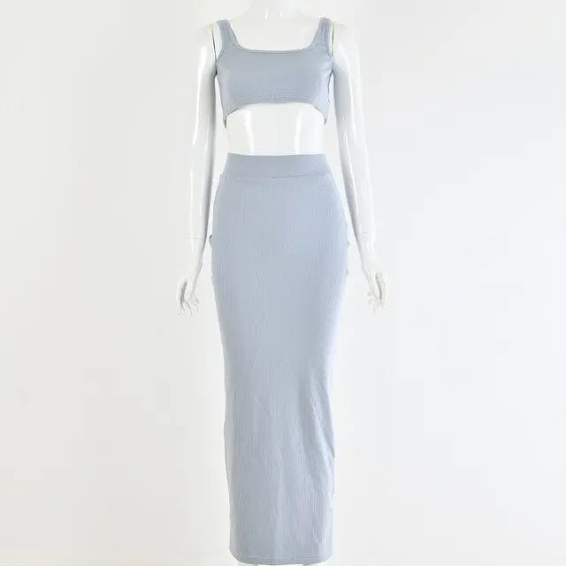 Neon Color Sexy Ribbed Dress Set - GLR SHOPPING