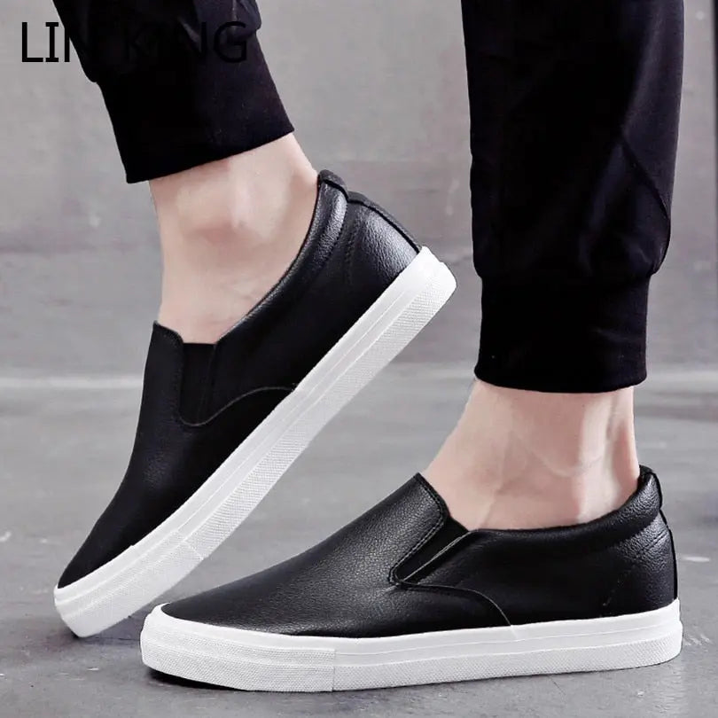 Classic Men Slip On Casual Leather Shoes - GLR SHOPPING
