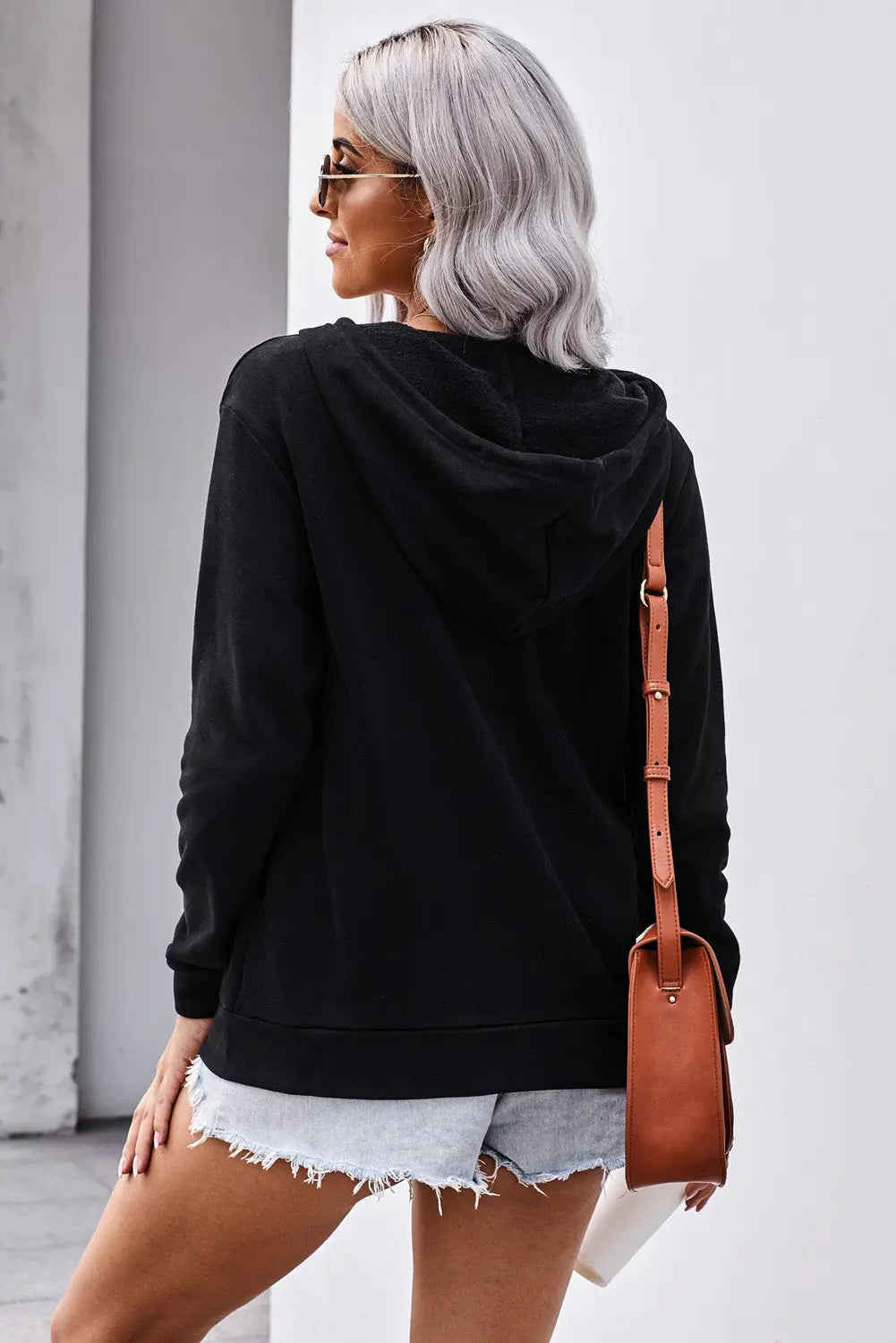 Casual Black Zip-up Hoodie Jacket - GLR SHOPPING