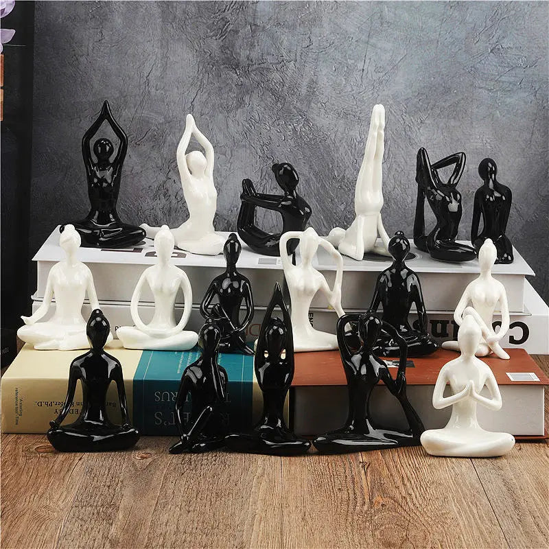 Ceramic Yoga Poses Figurine - GLR SHOPPING
