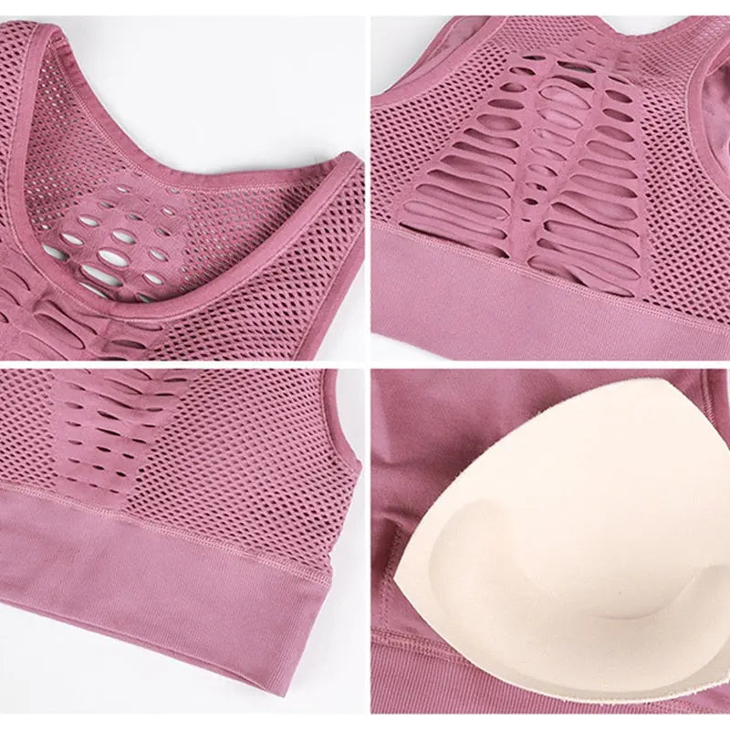 Fitness Shockproof Mesh Sports Bra - GLR SHOPPING