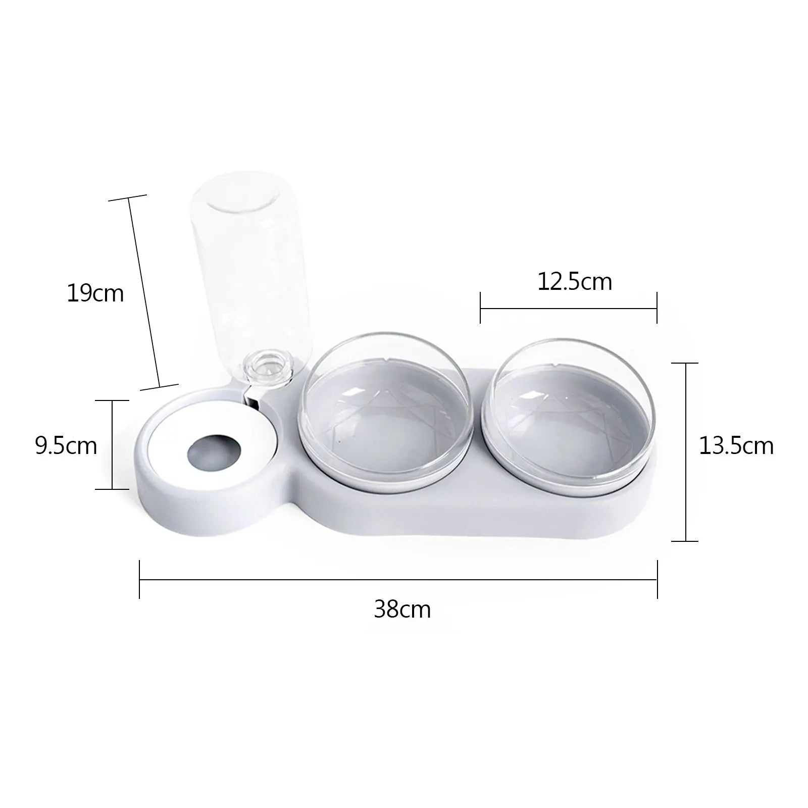 Pet Bowl Double Bowls Food Water Feeder With Auto Water Dispenser - GLR SHOPPING
