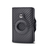 a black leather case with a camera on it