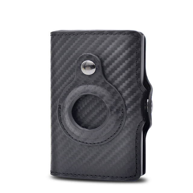 a black leather case with a camera on it