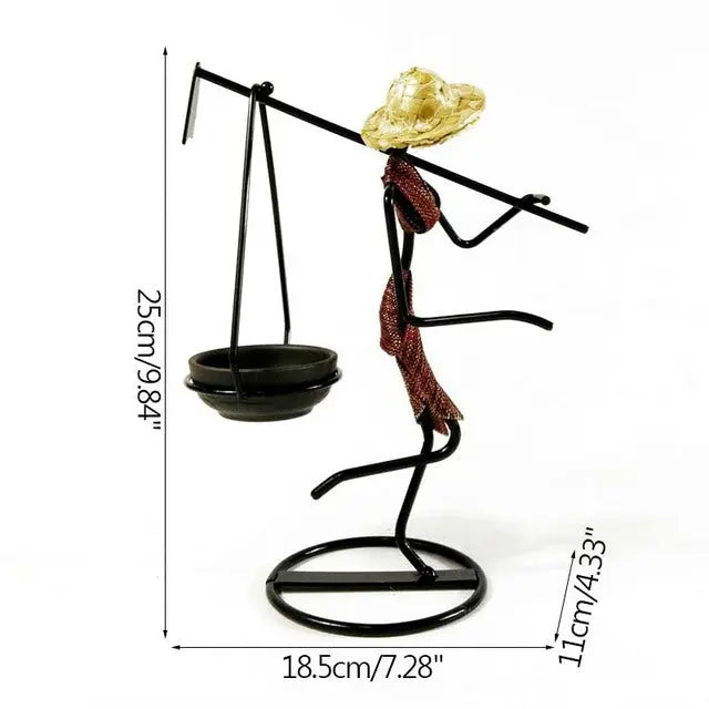 Girl Character Iron Candlestick - GLR SHOPPING