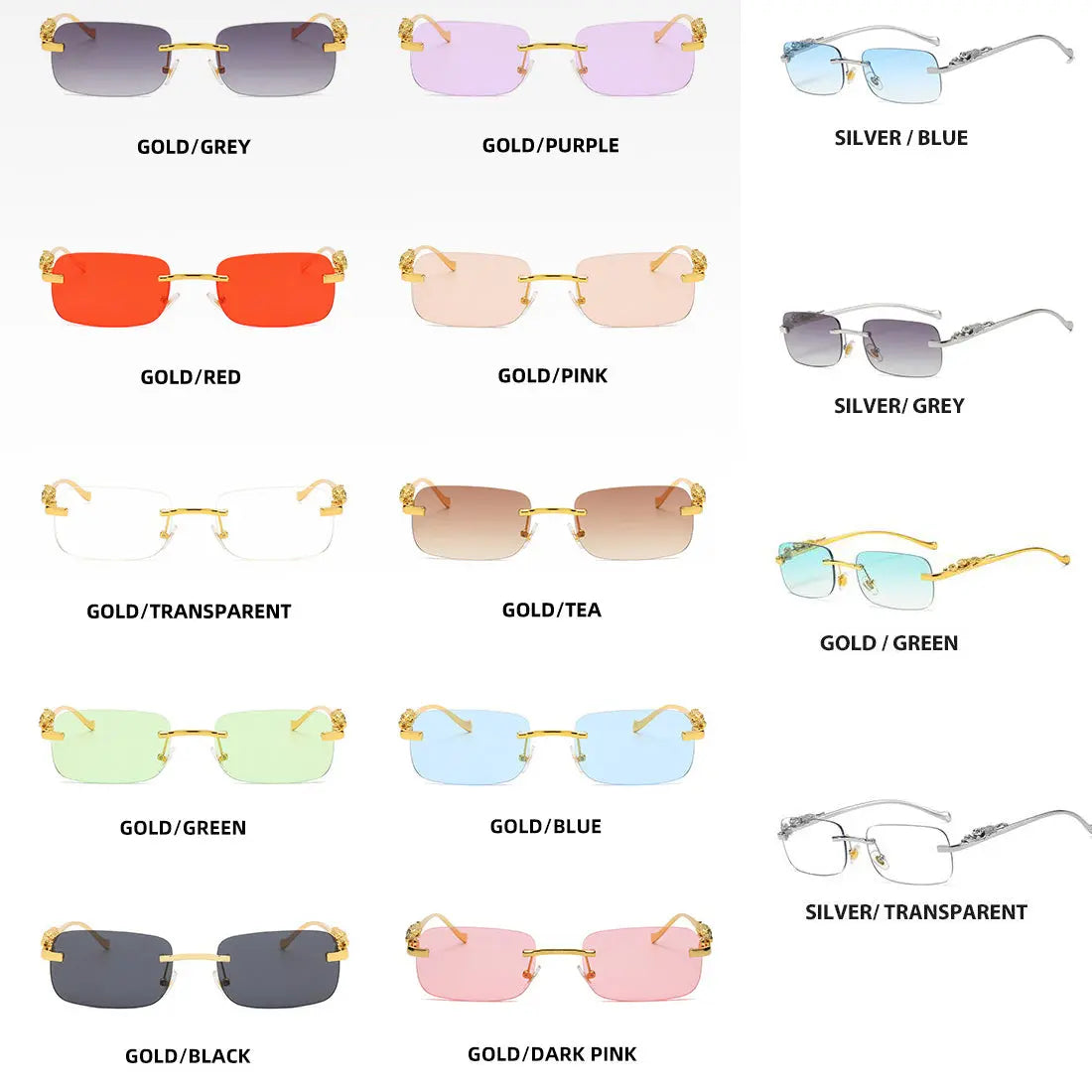 Vintage Rimless Square Sunglasses - GLR SHOPPING