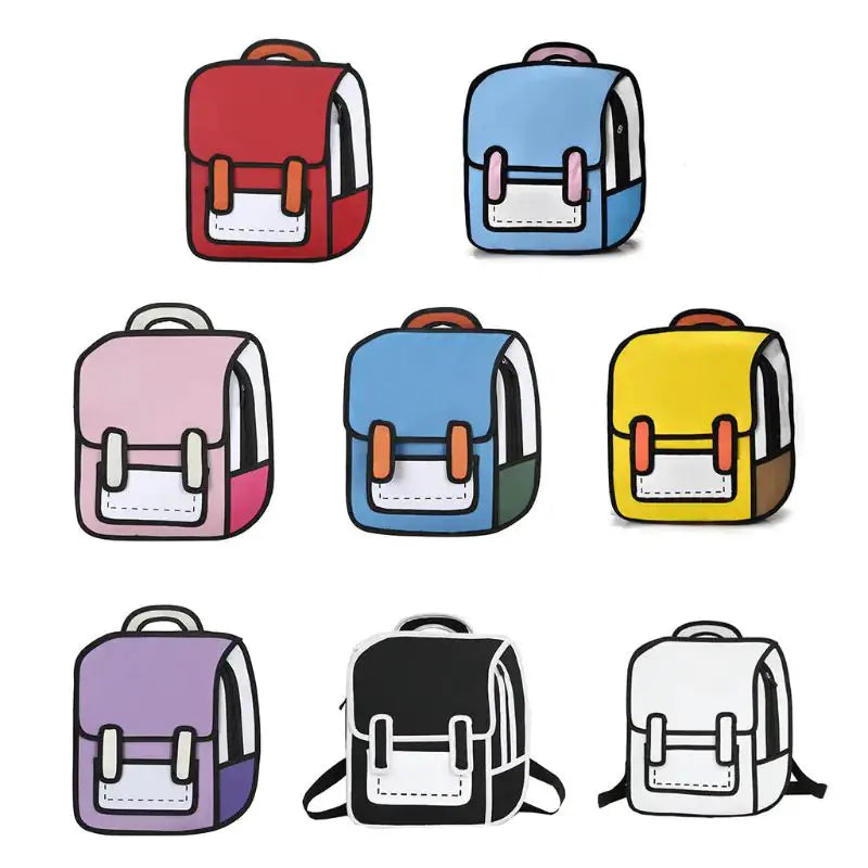 Unisex Fashion 2D Drawing Backpack - GLR SHOPPING