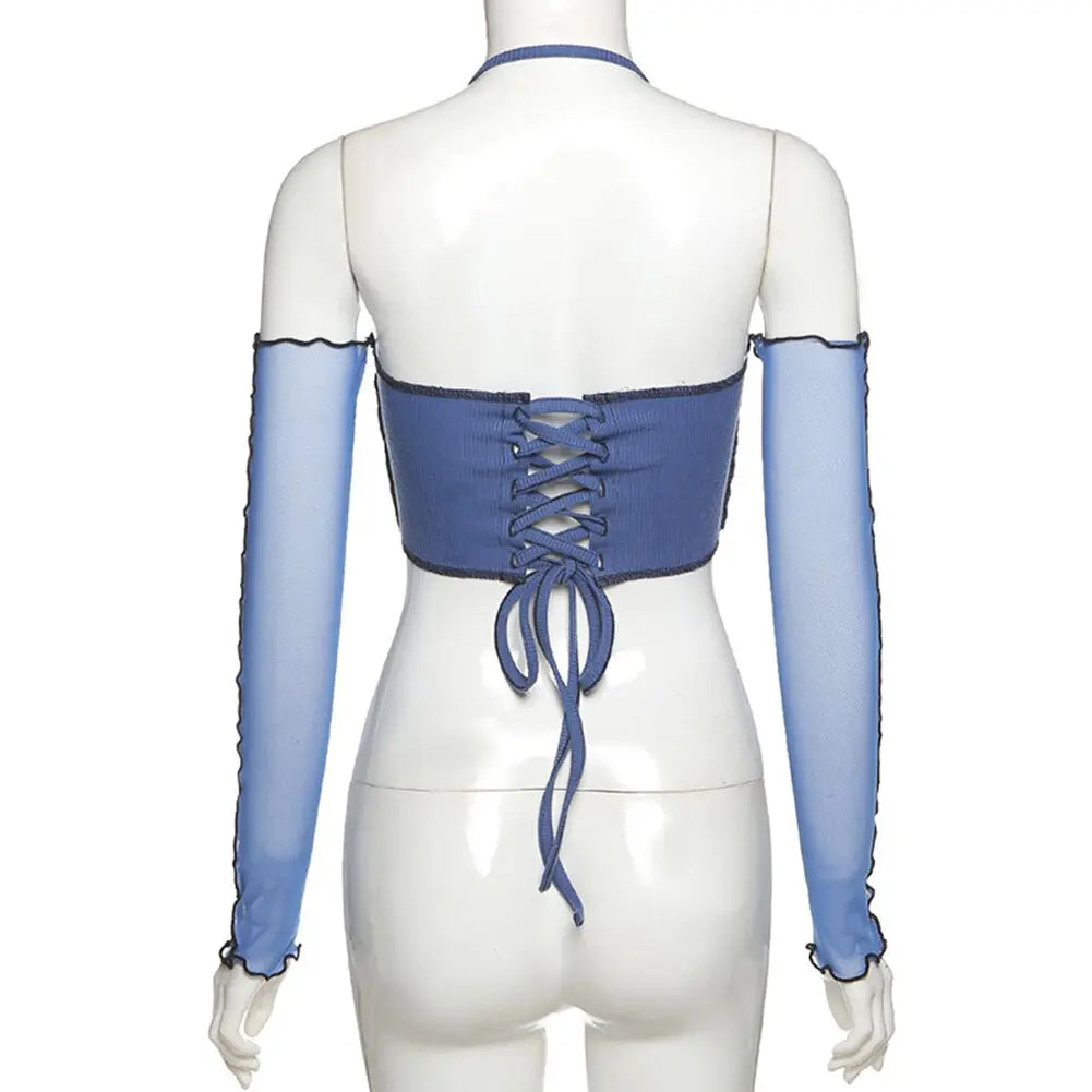 Ribbed Hem Cropped Top - GLR SHOPPING