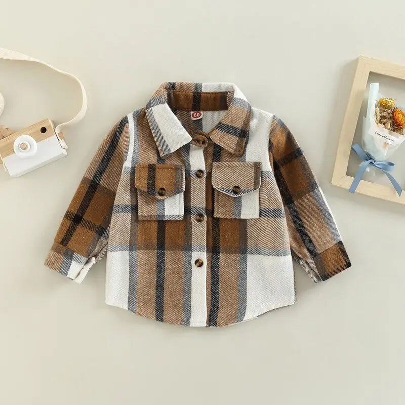 Toddler Plaid Patchwork Long Sleeve - GLR SHOPPING