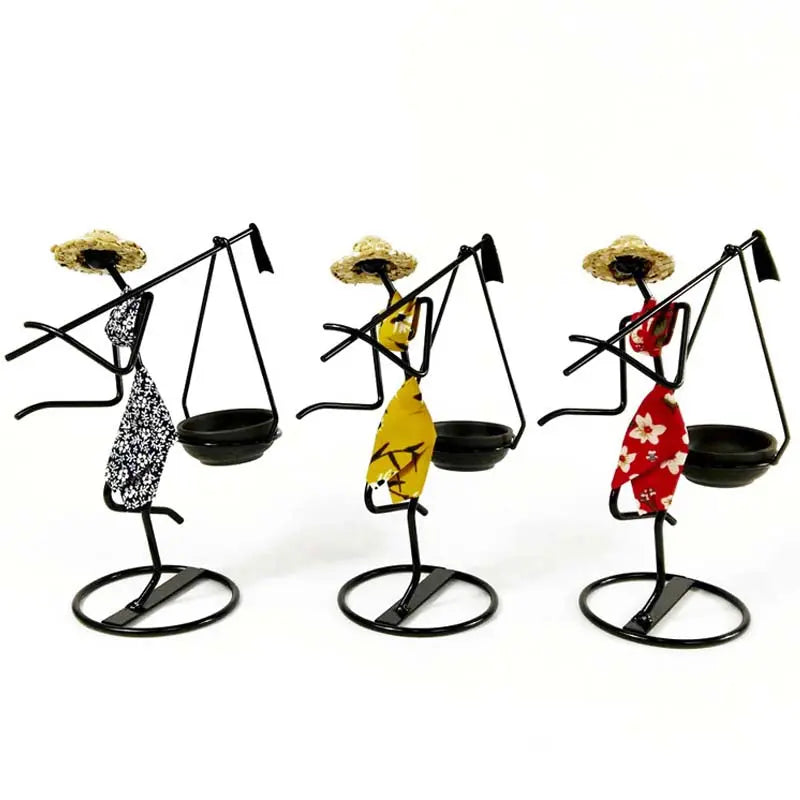 Girl Character Iron Candlestick - GLR SHOPPING