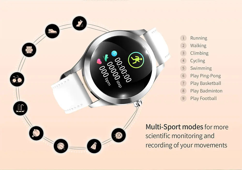 Women IP68 Waterproof Smart Watch - GLR SHOPPING