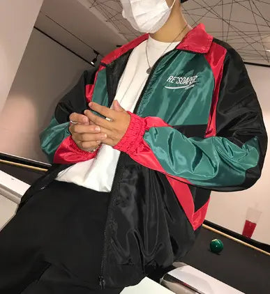 Aolamegs Jackets Men Patchwork Jacket Tracksuit High Street Coats Hip Hop Fashion Male Streetwear Couple Windbreaker Jackets - GLR SHOPPING