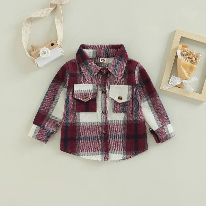 Toddler Plaid Patchwork Long Sleeve - GLR SHOPPING