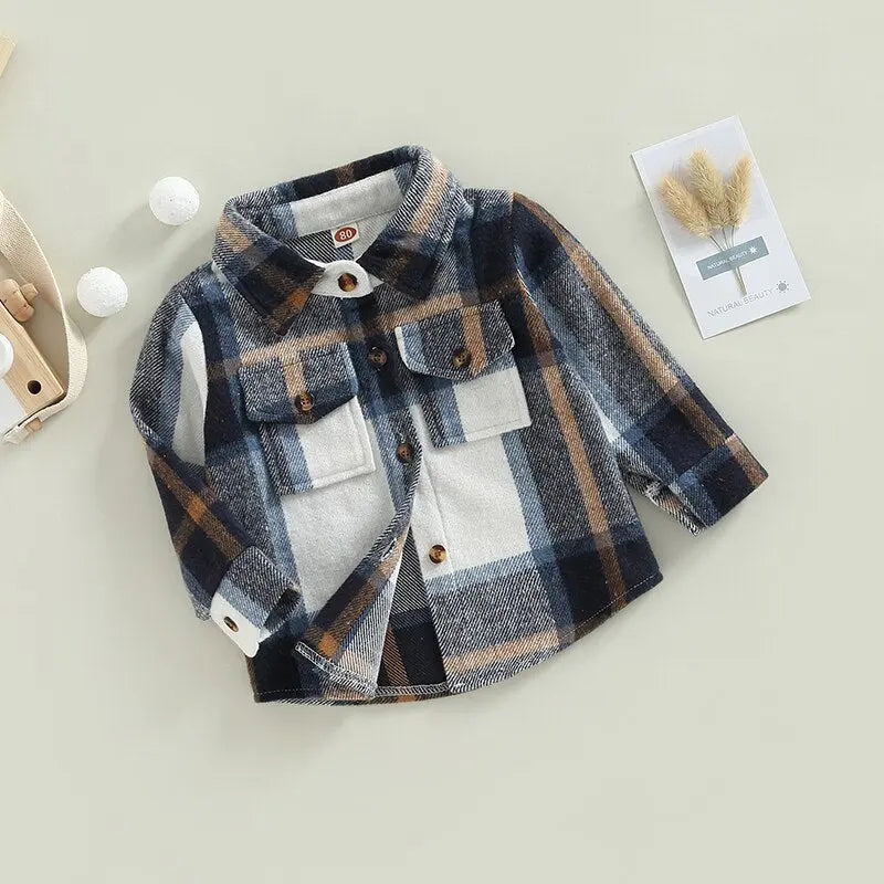 Toddler Plaid Patchwork Long Sleeve - GLR SHOPPING