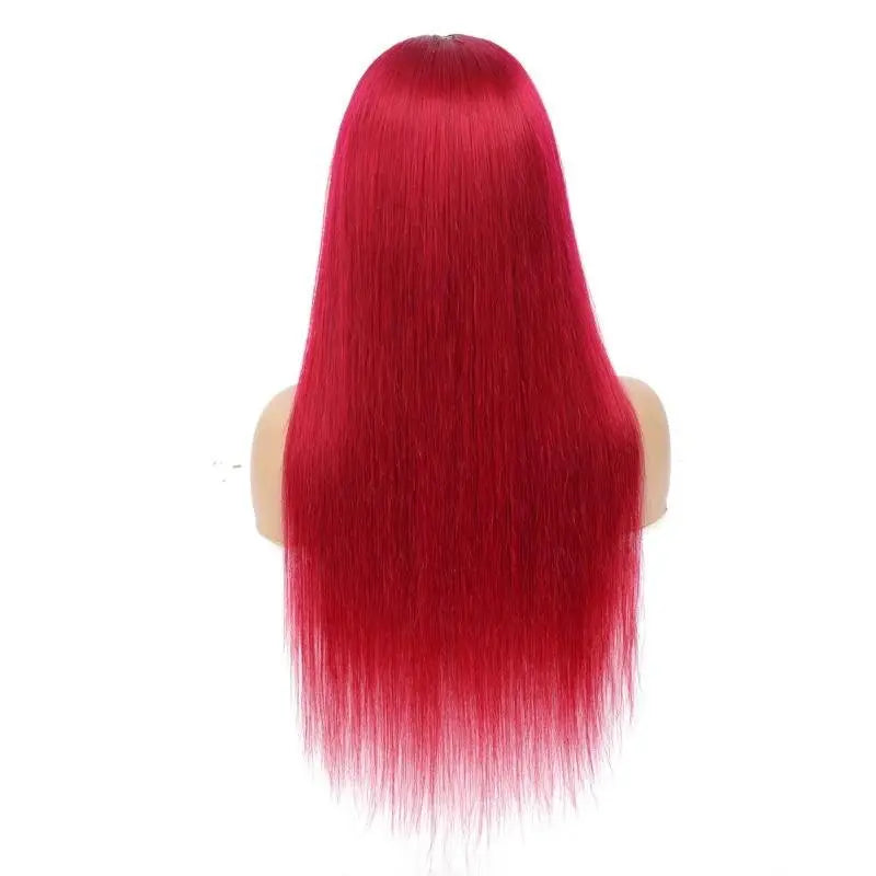 Burgundy Headband Straight Human Hair Wig #99J  Scarf Wig No GLUE Easy - GLR SHOPPING
