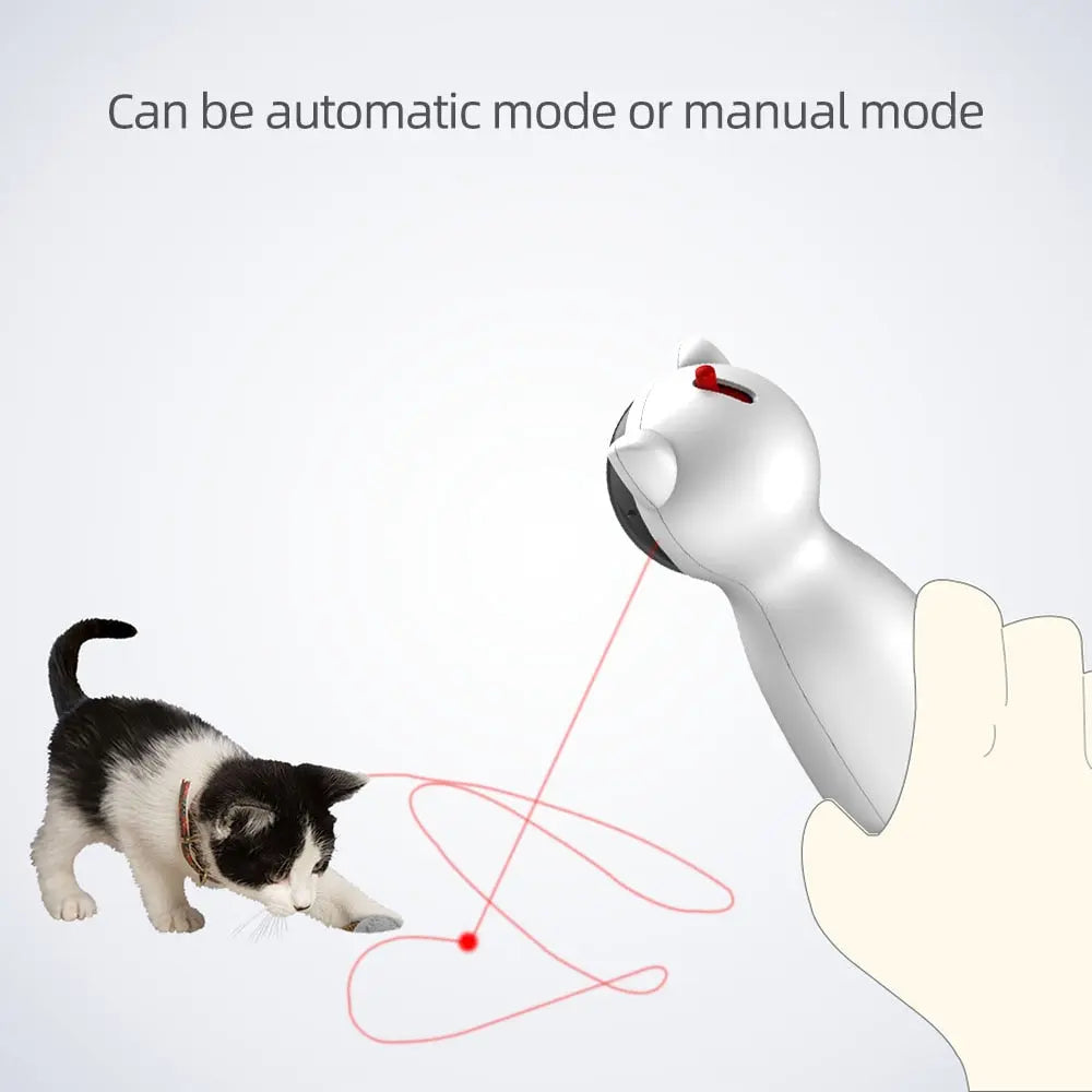 Cat Interactive Toy LED Laser Funny Toy Auto Rotating Cat Exercise Training Entertaining Toy Multi-Angle Adjustable USB Charge - GLR SHOPPING