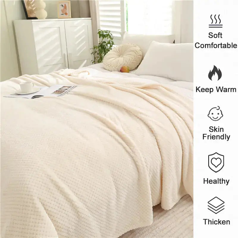 Fluffy Plaid Winter Bed Blankets GLR SHOPPING