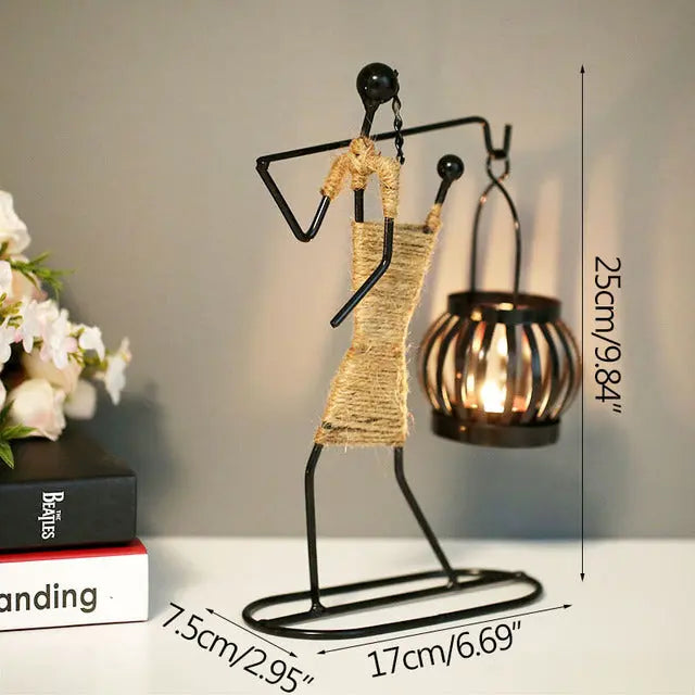 Girl Character Iron Candlestick - GLR SHOPPING