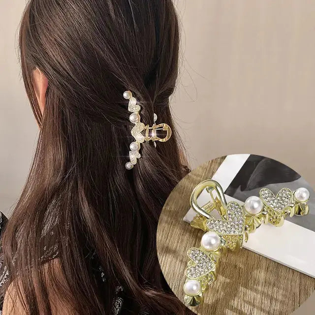 Hair Claw Crab Crystal Pearl Clip GLR SHOPPING
