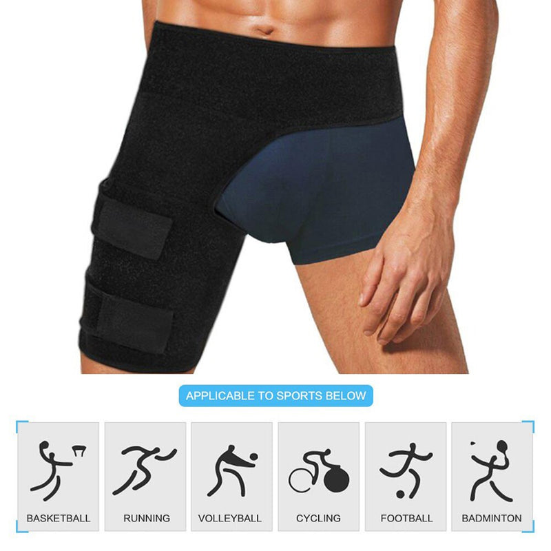 Adjustable Groin Support Men Women Compression Sport Thigh Waist Wrap