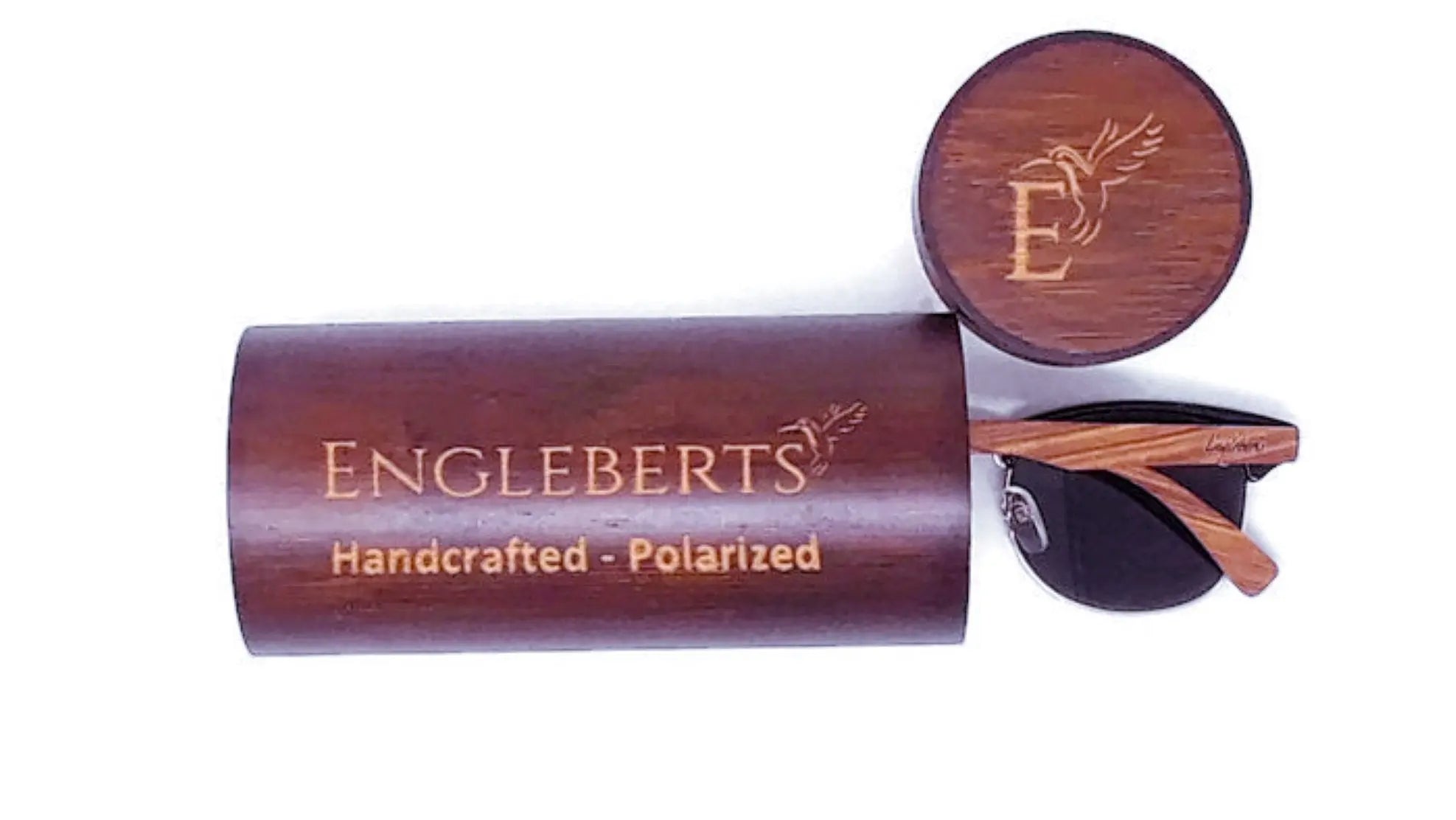 Real Walnut Wood Club Style Sunglasses With Bamboo Case, Polarized - GLR SHOPPING
