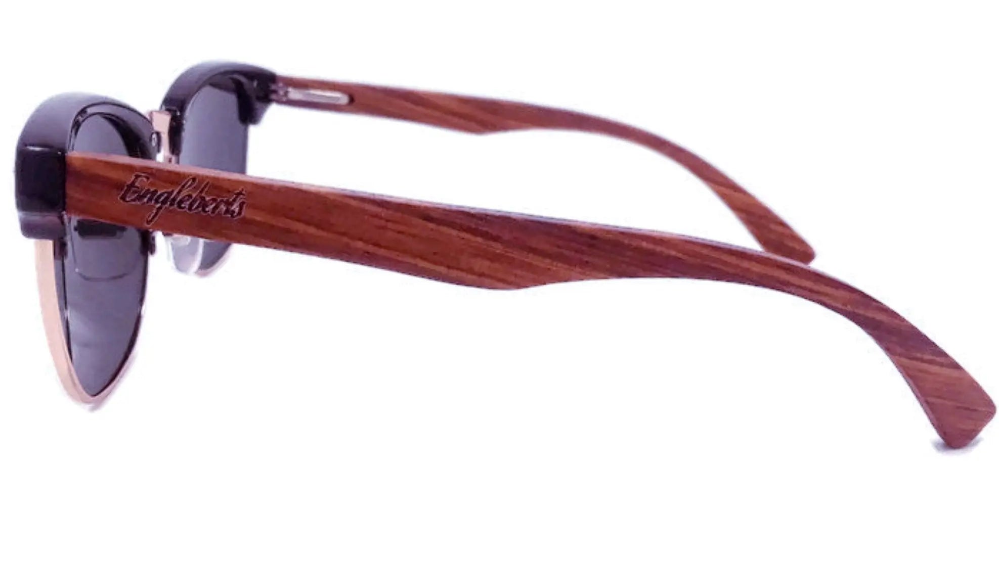 Real Walnut Wood Club Style Sunglasses With Bamboo Case, Polarized - GLR SHOPPING