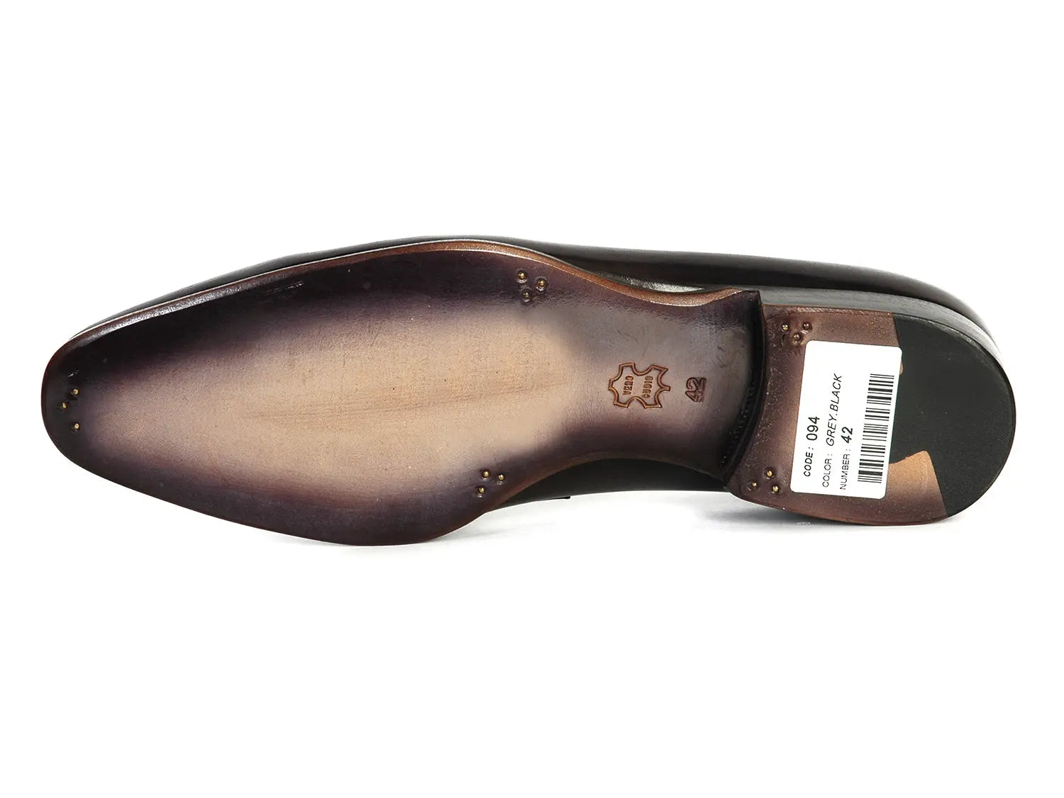 Paul Parkman Men's Loafer Black & Gray Hand-Painted Leather Upper with - GLR SHOPPING